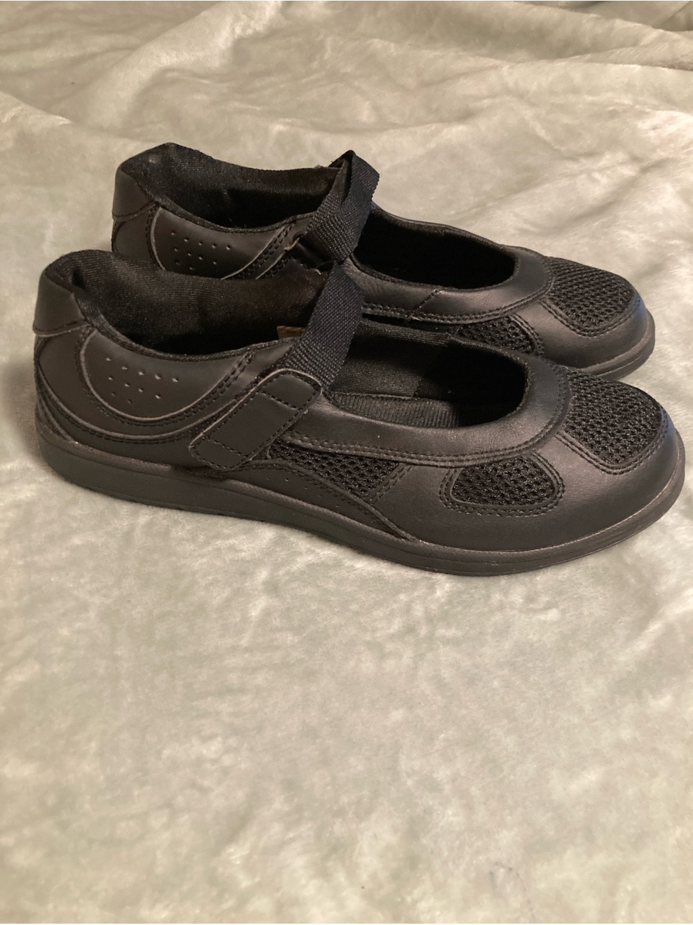 EUC Mushrooms Vintage 90s Leather Mary Jane Slip On Shoe Black Size 8.5M